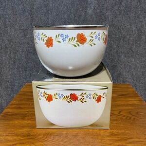 Kobe Kitchen Provence Floral Porcelain on Steel 3.75Qt Mixing Serving Bowl Japan